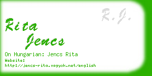 rita jencs business card